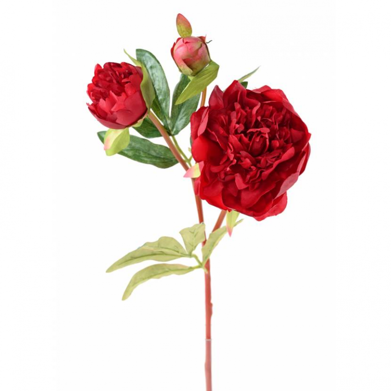 Pivoine artificielle rouge H50cm - Plantes artificielles Viva Verde