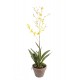 Orchidée artificielle dancing lady pot terre 90cm